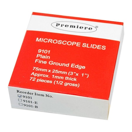 C&A Scientific Plain Microsclope Slides, Fine Ground Edge, 75mm x 25mm 3 in x 1 in, Approx. 1mm Thick, 144PK 9101-B